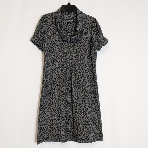 JESSICA HOWARD Black/Gray Short Sleeve Cowl Neck, Short Dress; Size 10P - Picture 1 of 5